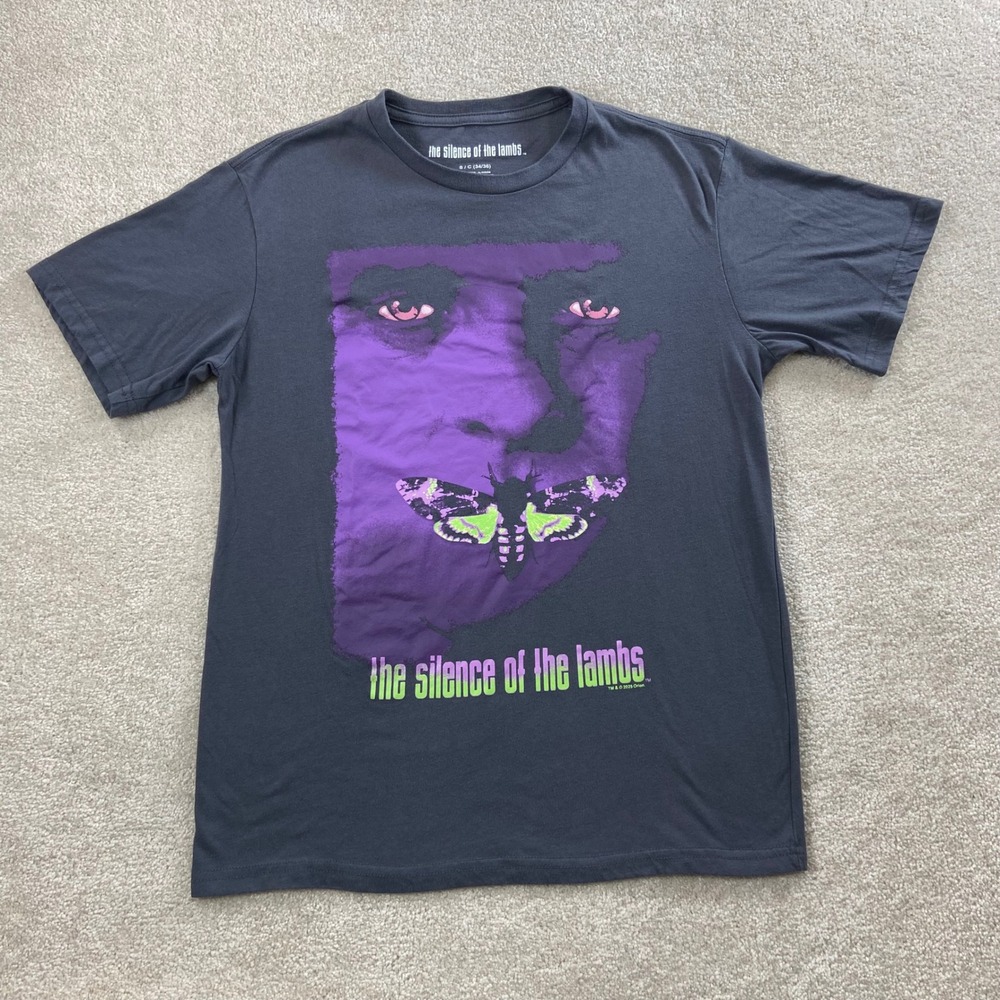 Silence of the Lambs Graphic Tee Mens Small Charcoal Grey Movie Poster Shirt